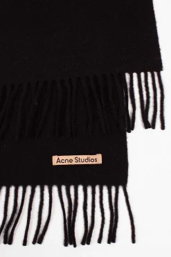 Acne Studios Narrow Wool Scarf Black| Scarves & Gloves