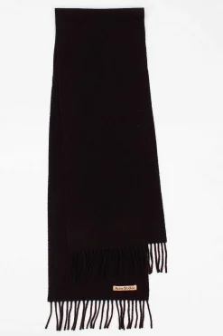 Acne Studios Narrow Wool Scarf Black| Scarves & Gloves