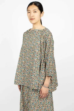 Daniela Gregis Newpride Florellini Shirt Floral Blue/Red/Orange| Tops