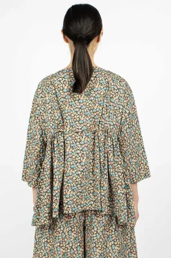 Daniela Gregis Newpride Florellini Shirt Floral Blue/Red/Orange| Tops