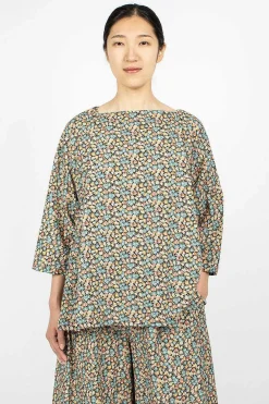 Daniela Gregis Newpride Florellini Shirt Floral Blue/Red/Orange| Tops
