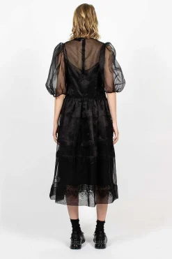 Simone Rocha Open Heart Dress Organza Black| Dresses