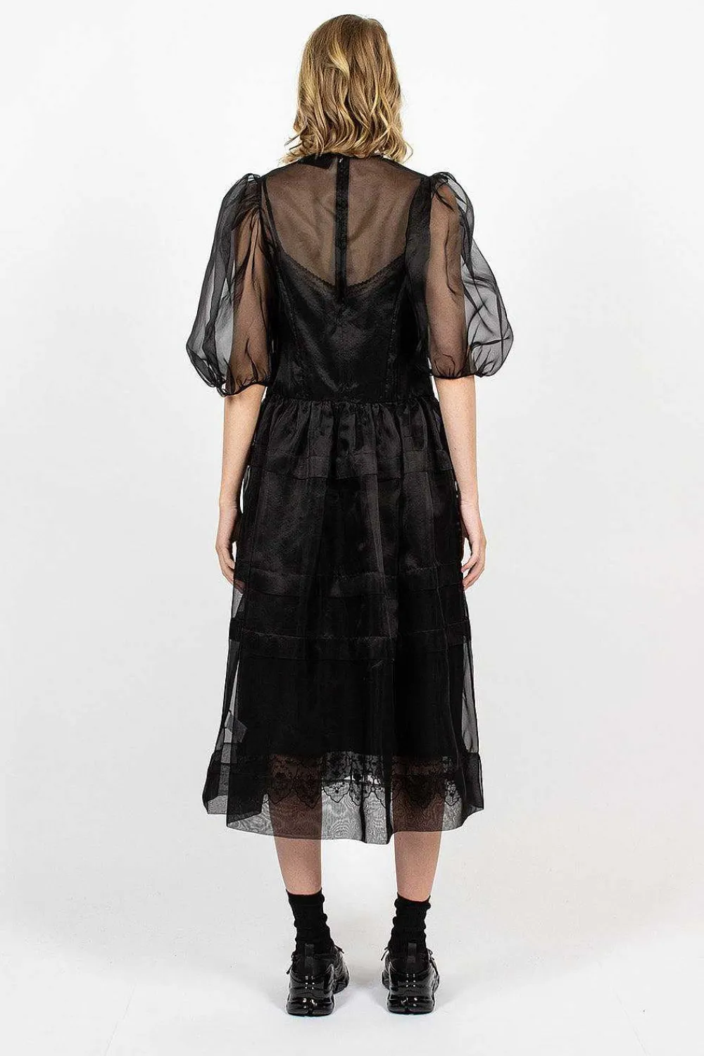 Simone Rocha Open Heart Dress Organza Black| Dresses