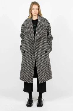 Dries Van Noten Overcoat Black/White Check| Outerwear