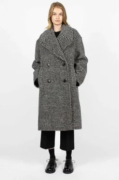 Dries Van Noten Overcoat Black/White Check| Outerwear