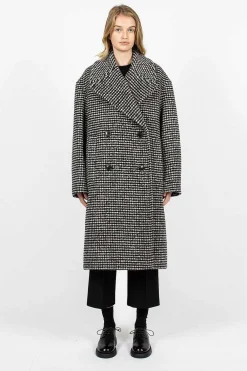 Dries Van Noten Overcoat Black/White Check| Outerwear