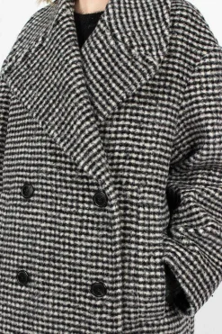 Dries Van Noten Overcoat Black/White Check| Outerwear