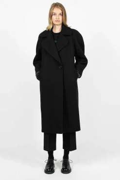 Dries Van Noten Oversized Collar Coat Black| Outerwear