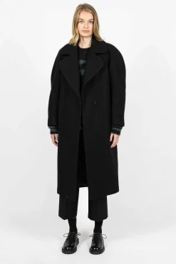 Dries Van Noten Oversized Collar Coat Black| Outerwear