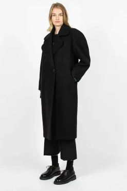 Dries Van Noten Oversized Collar Coat Black| Outerwear