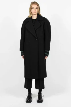 Dries Van Noten Oversized Collar Coat Black| Outerwear