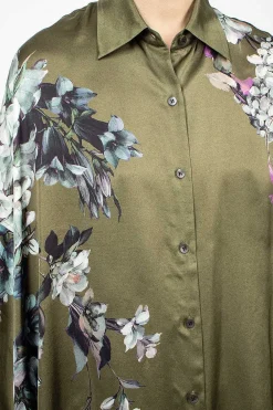 Dries Van Noten Oversized Floral Shirt Khaki| Shirts