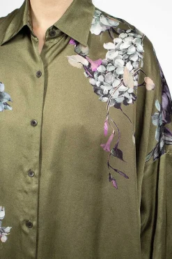 Dries Van Noten Oversized Floral Shirt Khaki| Shirts