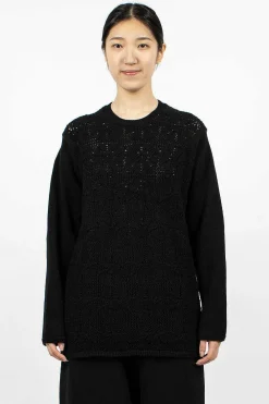 Comme Des Garçons Comme Des Garçons Oversized Flower Crochet Knit Black| Knitwear