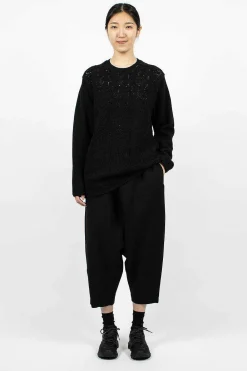 Comme Des Garçons Comme Des Garçons Oversized Flower Crochet Knit Black| Knitwear