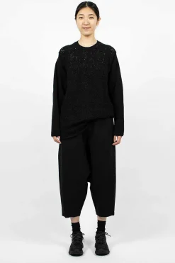 Comme Des Garçons Comme Des Garçons Oversized Flower Crochet Knit Black| Knitwear