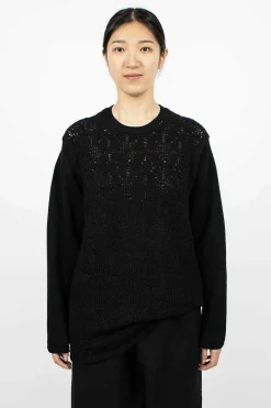 Comme Des Garçons Comme Des Garçons Oversized Flower Crochet Knit Black| Knitwear
