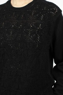 Comme Des Garçons Comme Des Garçons Oversized Flower Crochet Knit Black| Knitwear