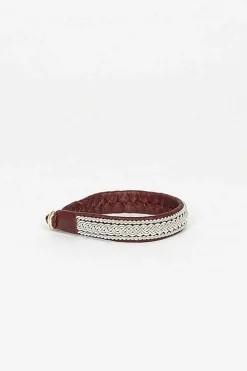 Maria Rudman Ox Brown Hide B Bracelet| Bracelets
