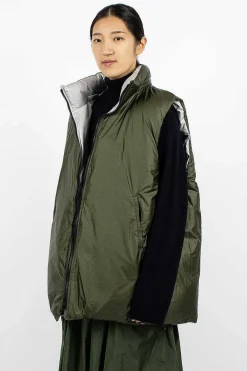 Sofie D'Hoore Ozark Reversible Gilet Silver/Khaki| Outerwear