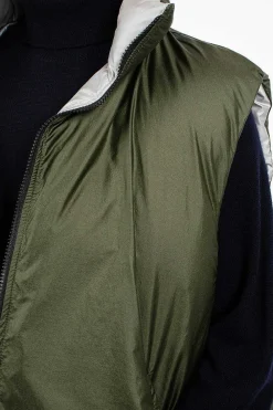 Sofie D'Hoore Ozark Reversible Gilet Silver/Khaki| Outerwear