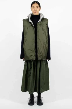 Sofie D'Hoore Ozark Reversible Gilet Silver/Khaki| Outerwear