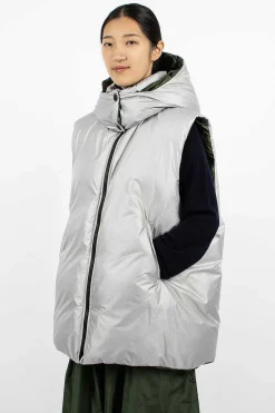 Sofie D'Hoore Ozark Reversible Gilet Silver/Khaki| Outerwear