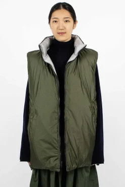 Sofie D'Hoore Ozark Reversible Gilet Silver/Khaki| Outerwear