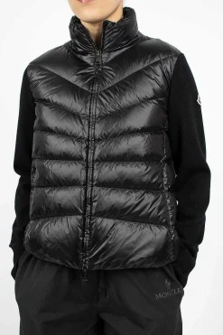 Moncler Padded Wool Cardigan Black| Knitwear