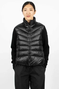 Moncler Padded Wool Cardigan Black| Knitwear