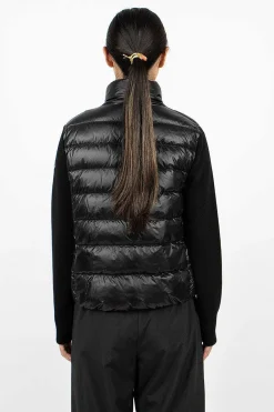 Moncler Padded Wool Cardigan Black| Outerwear
