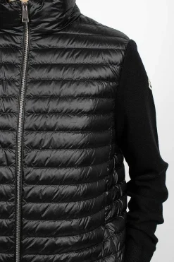 Moncler Padded Wool Cardigan Black| Outerwear