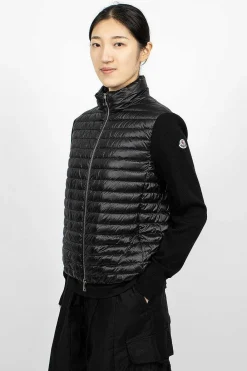 Moncler Padded Wool Cardigan Black| Outerwear