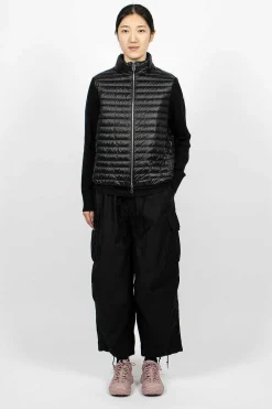 Moncler Padded Wool Cardigan Black| Outerwear