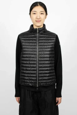 Moncler Padded Wool Cardigan Black| Outerwear