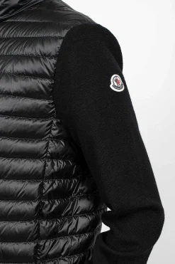Moncler Padded Wool Cardigan Black| Outerwear