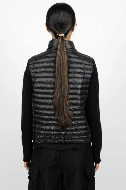 Moncler Padded Wool Cardigan Black| Outerwear