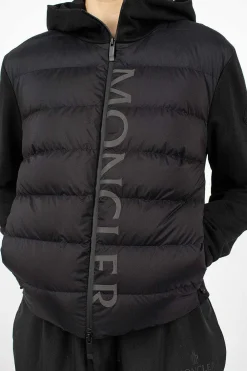 Moncler Padded Zip-Up Hoodie Black| Outerwear