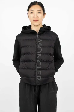 Moncler Padded Zip-Up Hoodie Black| Outerwear