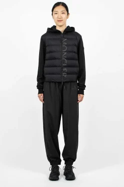 Moncler Padded Zip-Up Hoodie Black| Outerwear