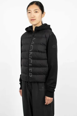 Moncler Padded Zip-Up Hoodie Black| Outerwear