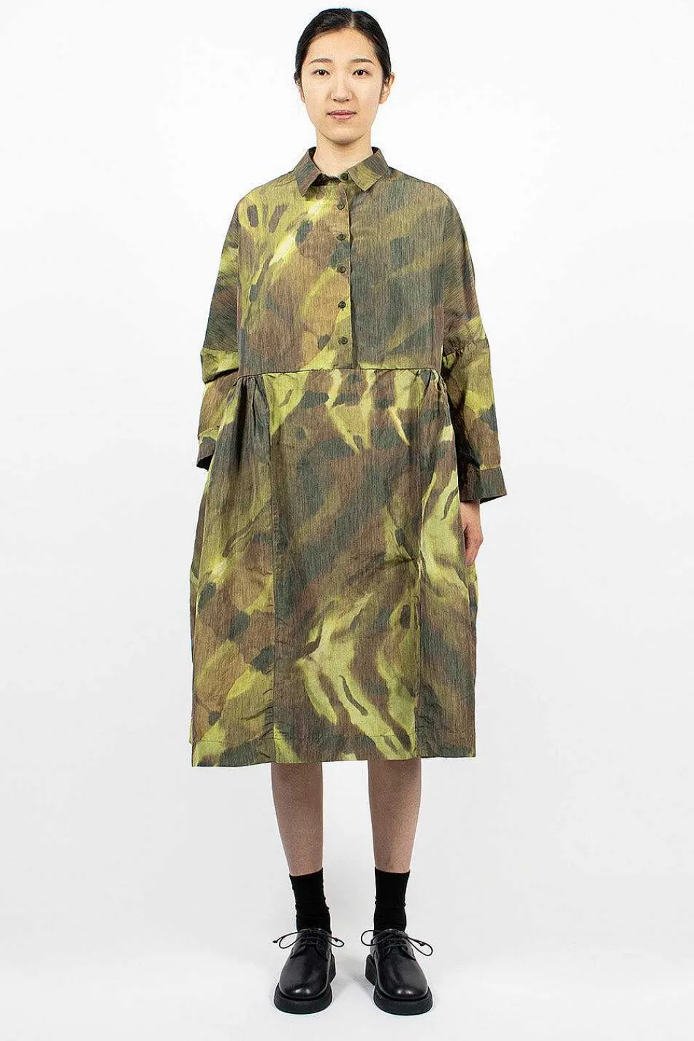 Casey Casey Paga Rouch Dress Ikat Khaki| Dresses