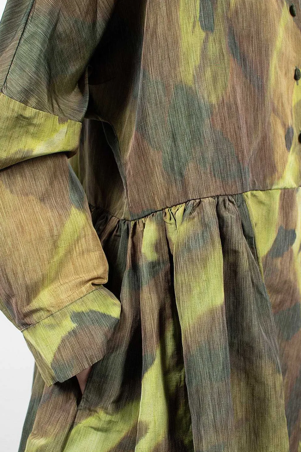 Casey Casey Paga Rouch Dress Ikat Khaki| Dresses