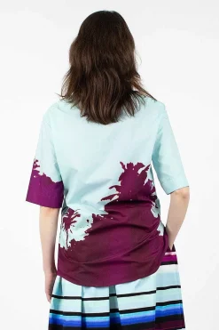 Dries Van Noten Palm Printed Shirt Blue/Purple| Shirts