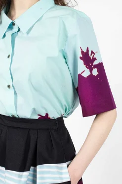 Dries Van Noten Palm Printed Shirt Blue/Purple| Shirts