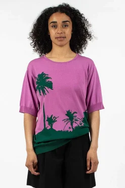 Dries Van Noten Palm S/S Sweater Pink| Tops