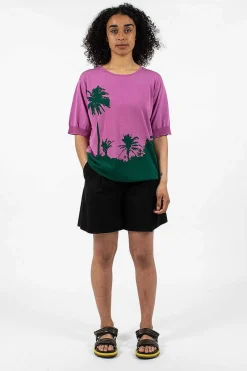 Dries Van Noten Palm S/S Sweater Pink| Tops