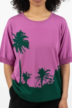 Dries Van Noten Palm S/S Sweater Pink| Tops