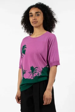 Dries Van Noten Palm S/S Sweater Pink| Knitwear
