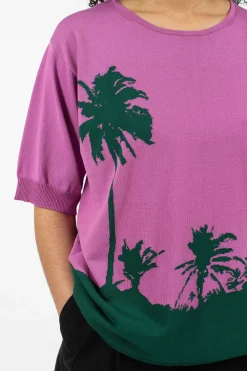 Dries Van Noten Palm S/S Sweater Pink| Knitwear